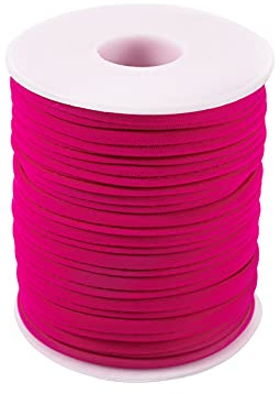 Craftdady Elastische Kordel, 5 mm, geflochten, elastisch, für Stirnband, Ohrschlaufen, Nähen, mittelviolett, rot, 180 m