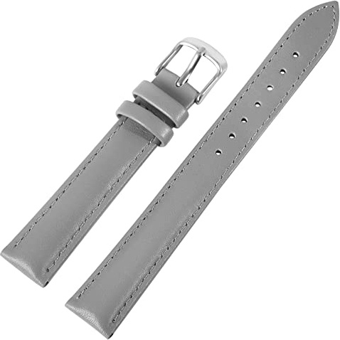 Excellanc Unisex-Uhrenarmband Ersatz aus Leder mit Ziernaht und Dornschließe Breite 12-26 mm 8000422