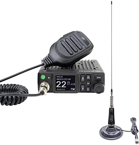 CB-Funk PNI Escort HP 8900 ASQ, 12-24V + CB Antenne PNI LED 2000 mit Magnetfuß