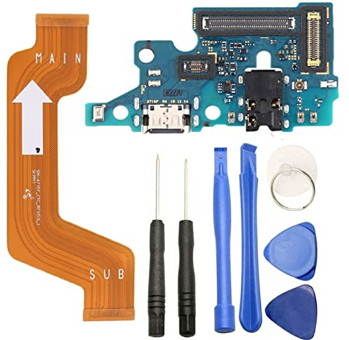 iReplaceParts Charging Port For Samsung Galaxy A71 A715F Dock Connector Microphone Headphone Jack Replacement With Motherboard Flex Cable & Tool Kit