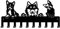 SUPERDANT Three Dogs Key Holder with 10 Hooks Black Puppies Key Hooks Iron Key Rack Wall Mounted for Dog Leash Clothes Jackets Hats Robes Towels Bags Keys Wall Decoration 11.5x25cm