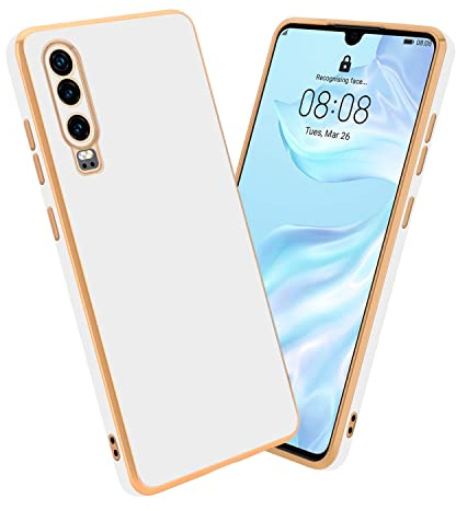 Cadorabo Hülle kompatibel mit Huawei P30 Schutzhülle TPU Silikon Case Liquid Design mit Kameraschutz Slim Kratzfest Weiche Gummi mit Rundumschutz Case Hülle für Huawei P30 in Weiß