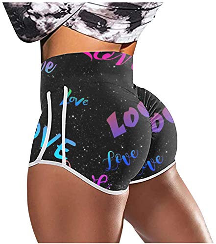 Schwarze Sport Leggings Damen, Shorts Damen Hosen Leggings Slip Compression Fahrrad Yoga Trainingshose Poledance Kleidung Gym Seamless Biker Fitness Sport Radlerhose Kurze Sporthose Leggins Kurz Boot