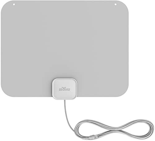 Mohu Leaf – New Look, Warm Grey Design – Ultra-Thin Indoor TV Antenna, UHF VHF, 40-Mile Range, Multi-Directional, 4K UHD, NEXTGEN TV - w/ 12 ft. Cable