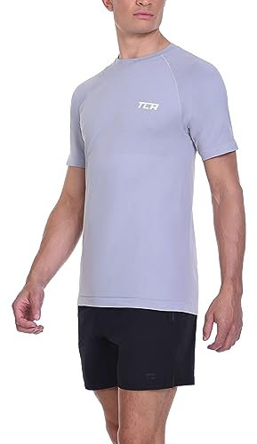 TCA Herren SuperKnit Funktions Laufshirt - Hellgrau, S
