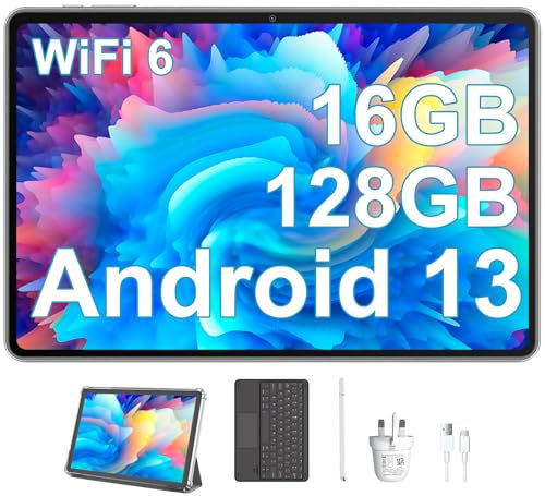 Blackview Tab70 WiFi 10 inch Android 13 Tablet, 16GB RAM, 128GB ROM/2TB, WiFi 6, 6580mAh Battery, Fast Charging, GMS Certified, Bluetooth 5, Case Included, 2-Year Warranty - 2024