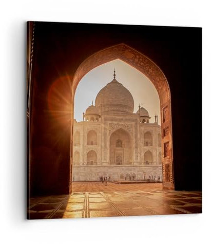 Bilder auf Leinwand Die Architektur Indien Tempel Leinwandbild 60x60cm Wandbilder Dekoration Wohnzimmer Schlafzimmer Küche Deko Groß Wanddeko Bild Wand Kunstdruck Art Wall Decor Canvas AC60x60-5266