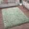 Paco Home Tappeto Salotto Pelliccia Finta Imitazione Pelo Lungo Cuscino Cuore Rotondo, Dimensione:90 cm tondo, Colore:Verde Menta