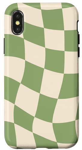 Case Checkered Green Cool Checkerboard Aesthetic Gift Case for iPhone X/XS