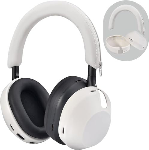 Silikon Hülle für Sony WH-1000XM5, Sony xm5 Wireless Kopfhörer Schutzhülle Cover Silber