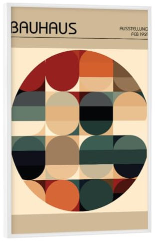 artboxONE Poster mit weißem Rahmen 60x40 cm Typografie Bauhaus-Retro-Grafik - Bild Bauhaus 1930er Jahre 20er