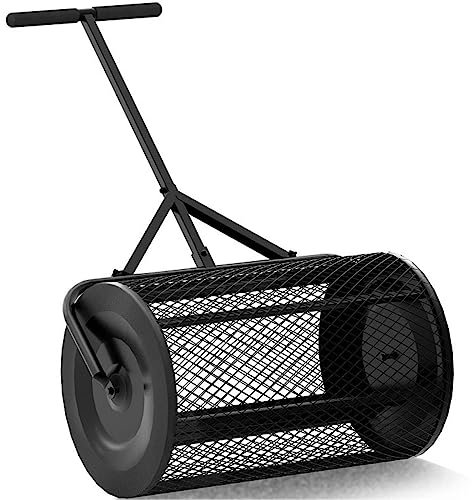 OSBELE Compost Spreader for Lawn and Garden | Fertilizer Compost Spreader | Durable & Lightweight | Peat Moss Roller Spreaders