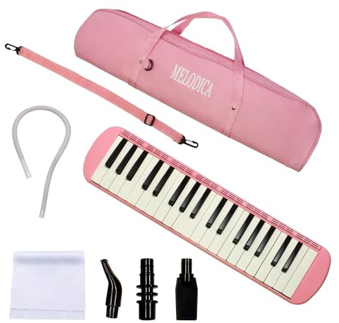YCXYQ Rosa - 37 Tasten Melodica Professionelles Instrument Air Piano Sopran Style Keyboard Harmonium Instrument Geeignet für Anfänger und Musikliebhaber Tragbare Instrumente YCXYQUS0026