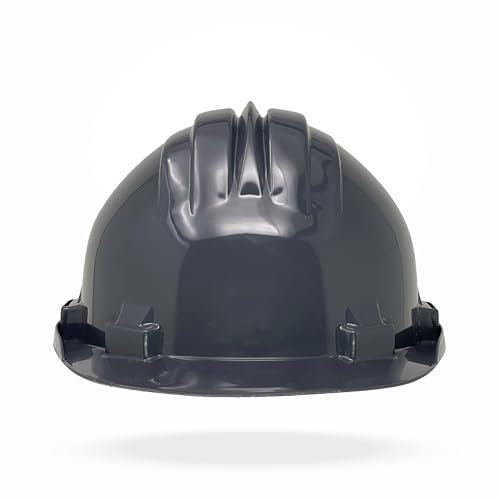 TAMS® Bauhelm EN 397 Sicherheitshelm Schutzhelm Bauarbeiterhelm Helm 54-61 cm Blau, Gelb, Grün, Grau, Rot, Weiß, Orange (Grau)