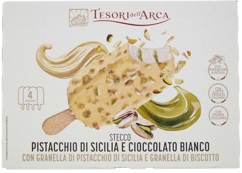 Tesori Dell'arca 4 Stecchi Pistacchio E Cioccolato Bianco, 260g