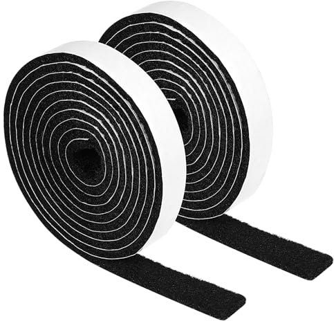 COMNICO 2 Rollen Filzgleiter Selbstklebend Filz Schutzschicht Rutschfestes Filzband Möbelpolster zum Schutz von Möbeloberflächen, Hartholzböden, Stühlen und Wänden (1/2 x 60 Zoll Schwarz)