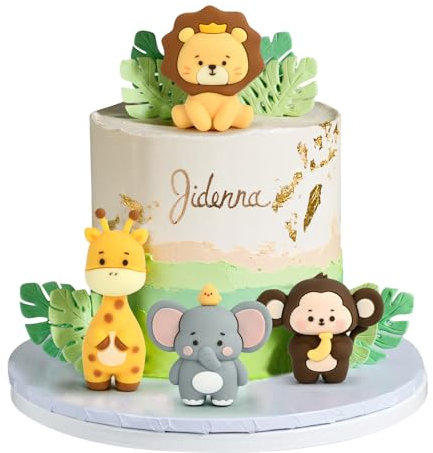 WEINIBAO Topper de Tarta Animales, Decoración de Pastel para Cumpleaños, Fiesta (A)