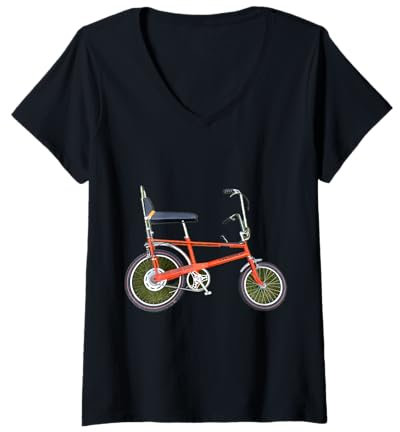 Womens Mk 1 Raleigh Chopper Orange 1970s Retro Vintage Bike V-Neck T-Shirt