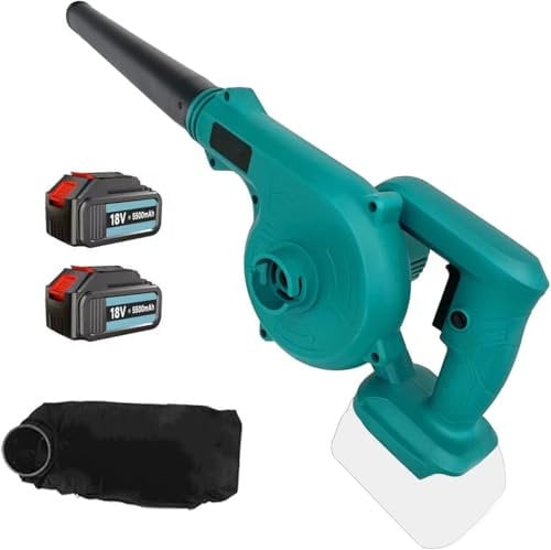 Cordless Leaf Blower 18V, Portable Dust Leaf Blower, with 2 x 5.5AH Battery & charger, for Lawn Clean, Leaves, Dust, Garage