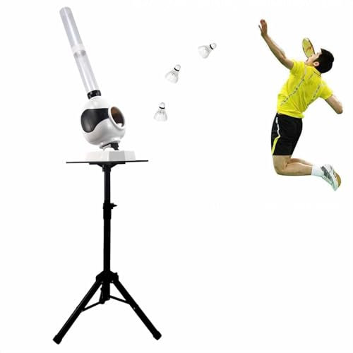 Automatischer Federball Roboter Federball Maschine - Tragbare Badminton Serviermaschine für Indoor & Outdoor Training