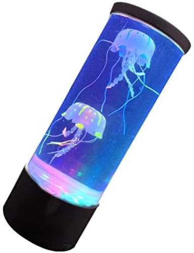 LED Quallenlampe als Nachtlicht, Stimmungslampe 29x10,5x10,5cm | ABS Acryl, 5V USB oder 4 Stück AA, Sanftes Licht für Tisch, Weg, Ruhe