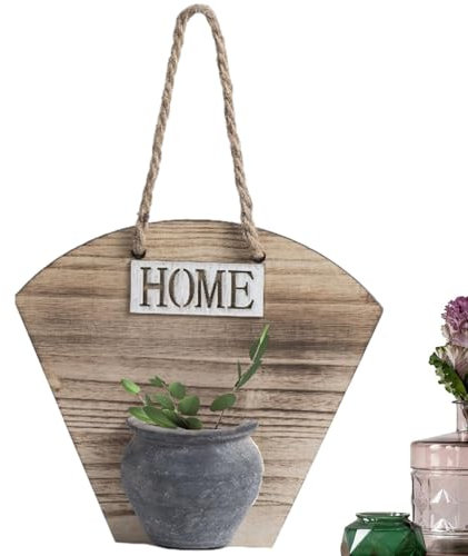 Vase de jardinière mural en bois, jardinières murales - Jardinière murale rustique avec longues cordes suspendues | Vase mural suspendu pour maison de campagne, jardinières de poche pour décoration mu