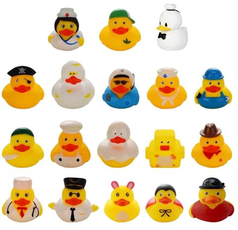 18 Stück Kleine Gelbe Entenspielzeuge, Mini-Gummienten, Autodekorations-Gummienten, Schwimmende Badeenten, Niedliche Badeenten-Spielzeuge