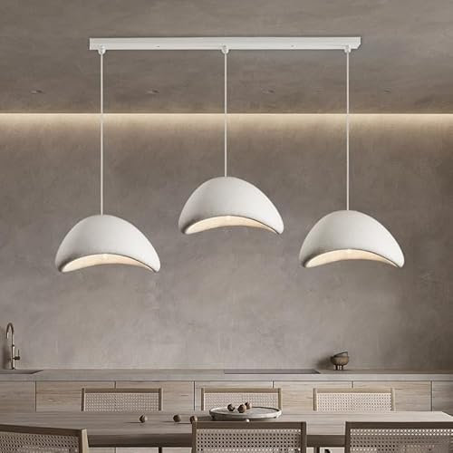 CNMKLM Kreative Wabi-sabi Pendelleuchte E27 Weißer Polyethylen-Kronleuchter Moderne Esstisch Hängeleuchte 3-flammig Innenbeleuchtung Verstellbare Heimdekoration Für Esszimmer Küche Inselleuchte
