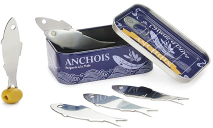Balvi Aperitif-Gabel Conserverie Anchois Sardellen-Konservendose im Retrodesign Blech/Edelstahl