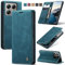 owlhold hülle Xiaomi 14T Pro klapphülle Premium Lederhülle Weiches Vintage-Nubukleder Faltbare Ständer Schutzhülle Kartenfach Standfunktion stoßfest Handyhülle Xiaomi 14T Pro -Blaugrün