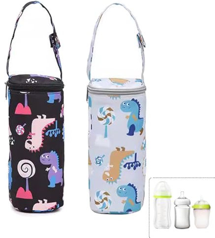 CaiYuanGJ 2 Stück Baby Fläschchen Isoliertasche, Isolierende Babyflaschen Tasche, Baby Flaschen Isolierbeutel, Mit Einer Langen Isolationszeit, für Kinderwagen, Kompatibel Mit Vielen Babyflaschen
