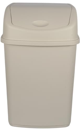Jolie Max 55L Extra Large Recycling Bin with Swing Lid – Plastic Dustbin with Flip Top Lid - Ideal for Home and Office Waste Management - Easy to Clean, Recycle Rubbish Bin. (BEIGE)