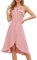 Meetjen Robes De Bal pour Femmes Cocktail Élégante Formelle Saint-Valentin Invitées À Un Mariage À Col Droit sans Manches Pêche M