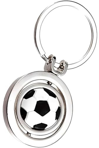 RAMGLYO Porte-clé Foot Métallique 3D Rotatif, Cadeau d'Anniversaire Comme Montré