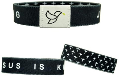 Kabwea Christliches Armband Mit Bibelvers, Einstellbares Schwarz Mit Friedensmotiv, Bibelgeschenk Mit NFC Für Tägliche Inspiration Und Gläubige Frauen