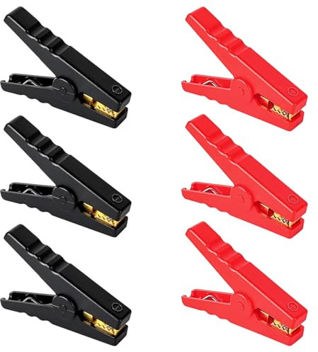 Lot de 6 pinces crocodiles en cuivre pur 100 A