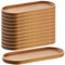 Wood Serving Trays Charcuterie Boards Oval Wooden Plates Wood Serving Platter Cheese Dinner Plates Bulk for Dessert Snack Bread Fruit Appetizer Dishes (29 x 10.5_12 Pack)