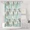 LUKDUNG Rideau de bain anti-moisissure - 180 x 180 cm - En tissu imperméable et lavable - En PEVA - Avec 12 anneaux de rideau de douche - Motif feuilles vertes
