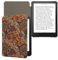 kwmobile Étui Compatible avec Amazon Kindle Paperwhite (2024)/Colorsoft - Étui à Rabat Magnétique pour Tablette en Liège Fleurs Couleurs Orange-Vert-Rouge
