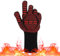 Long Wrist Oven Gloves Heat Resistant Oven Mitts Up to 800°C / 1472°F Heat Resistant Gloves Non-Slip Silicone BBQ Gloves Heat Proof Gloves Fire Gloves for Cooking Baking Wood Burners