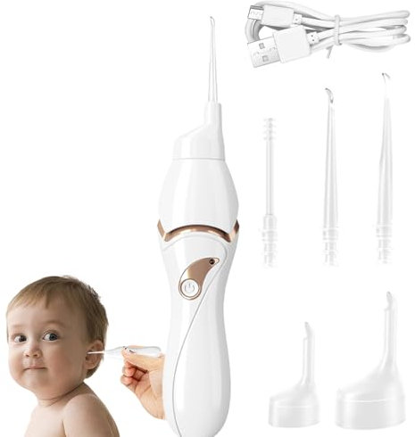 Nettoyeur D'Oreille éLectrique, Outils de nettoyage des oreilles, Aspirateur D'oreille électrique, Outil de Nettoyage d'oreille, Set de Nettoyage d'oreille Avec Lumière Et 5 têtes de Rechange