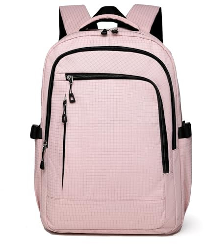 Outplea 15.6 Zaino Porta PC Uomo Donna, 20L Zaino da Viaggio Aereo, Zaini Scuola Impermeabile per Adolescente, Zaini Computer per Lavoro Business, Rosa