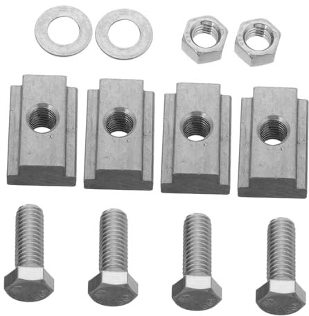 SOIMISS 4sätze Ersatz T-nut Muttern Edelstahl Schraubensatz T-nut Schienenmuttern Für LKW Anhänger Ladeflächenschienen Zubehör Mit Kappen Für Pickup Truck Decks Kompatibel