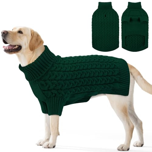 ASENKU Hundepullover Grosse Hunde XL, Strickpullover mit Geschirr öffnung
