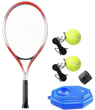 INACMWIH Tennis Trainer Rebound Ball Solo Training Rebuttal Ball Tennis Hinterhof Park 2 Bälle 1 Handkleber 53x22cm