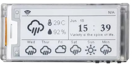 Ujjdwiurgh ESP32 LoRa E-Paper Monitor E213 Vision Master 5,4 cm Schwarz Weiß E-Ink WiFi BLE Preisschild Meshtastic 868 MHz