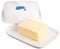 KitchenCraft White Butter Dish with Lid, Porcelain, 19 x 14 x 7.5 cm