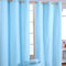 Homescapes 2er Set eifarbige Ösen Gardinen je B137 x L228 cm aus 100% Baumwolle, blickdichte Vorhänge/Dekoschals/Ösenvorhänge für Wohnzimmer oder Küche, blau