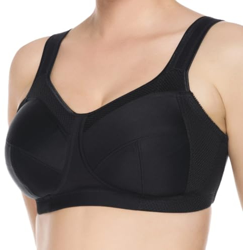 Ulla Dessous - Kate Sport und Entlastungs-BH ohne Bügel - 6028 - Gepolsterte Träger, Viergeteilte Cups, Atmungsaktiv und Stützend