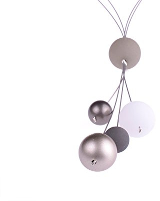 Adi-Modeschmuck lange Kette 'Nina', 90cm, zweisträngig | Polarisperlen, Metallic Acrylperlen, Ohne Verschluss, Handgefertigt in Berlin